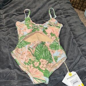 NWT! Kids Floral Cutout One-Piece Shade Critters Swimsuit